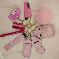 Women's Children's Self-defense Set Aluminum Wolf Baton Alarm Keychain sku image 8