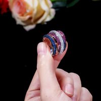 Hochzeit Einfacher Stil Koreanische Art Ball Kupfer 14 Karat Vergoldet Vergoldet Überzogen Mit Rhodium Künstliche Edelsteine Ringe In Masse main image 3