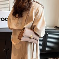 Women's All Seasons Pu Leather Solid Color Elegant Vacation Sewing Thread Square Zipper Shoulder Bag main image 6