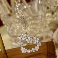 Elegant Simple Style Flower Alloy Zircon Women's Pendant Necklace main image 4