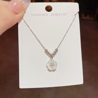 Sweet Simple Style Flower Copper Plating Zircon Gold Plated Pendant Necklace main image 5