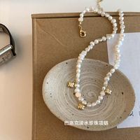Flower Baroque Natural Freshwater Pearl Necklace Female Clavicle Chain Versatile High Sense Necklace Jewelry Cross-border Wholesale main image 2