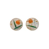 1 Pair Fairy Style Round Flower Transparent Resin Ear Studs main image 3