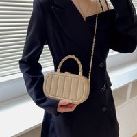 Women's Small Pu Leather Solid Color Elegant Classic Style Square Lock Clasp Shoulder Bag Handbag Crossbody Bag main image 5