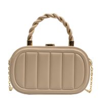 Women's Small Pu Leather Solid Color Elegant Classic Style Square Lock Clasp Shoulder Bag Handbag Crossbody Bag sku image 5