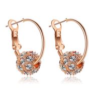 Wholesale Jewelry Elegant Ball Alloy Artificial Gemstones Plating Inlay Hoop Earrings main image 3