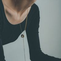 Collar Matsumoto Huinai De Doble Capa, Collar Japonés De Diseño Retro, Cadena De Jersey De Doble Uso Chapada En Oro De Latón Para Mujer main image 3