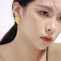 1 Pair Simple Style Geometric Solid Color Plating Copper 18k Gold Plated Ear Studs main image 5