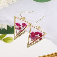 Wholesale Jewelry Elegant Sweet Triangle Flower Resin Epoxy Ear Hook main image 2