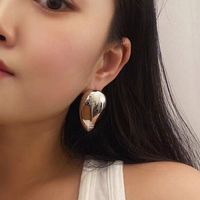 1 Pair Vintage Style Simple Style Water Droplets Solid Color Plating Copper Ear Studs main image 5