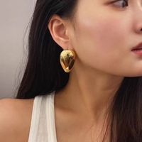 1 Pair Vintage Style Simple Style Water Droplets Solid Color Plating Copper Ear Studs main image 4