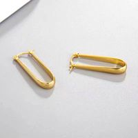 1 Pair Vintage Style Simple Style U Shape Plating Copper 18k Gold Plated Hoop Earrings main image 2