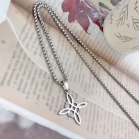 Foreign Trade New Irish Knot Cross Necklace European And American Popular Square Hollow Alloy Pendant Trend Necklace main image 4