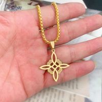 Foreign Trade New Irish Knot Cross Necklace European And American Popular Square Hollow Alloy Pendant Trend Necklace sku image 3