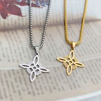 Foreign Trade New Irish Knot Cross Necklace European And American Popular Square Hollow Alloy Pendant Trend Necklace main image 1
