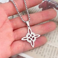 Foreign Trade New Irish Knot Cross Necklace European And American Popular Square Hollow Alloy Pendant Trend Necklace sku image 4