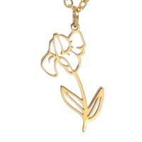 Simple 18k Real Gold Plating Non-fading Ten Birthday Month Flower 304 Material Diy Stainless Steel Pendant sku image 14
