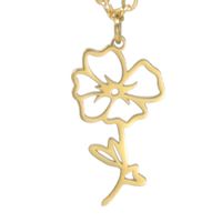 Simple 18k Real Gold Plating Non-fading Ten Birthday Month Flower 304 Material Diy Stainless Steel Pendant sku image 20