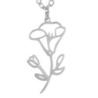 Simple 18k Real Gold Plating Non-fading Ten Birthday Month Flower 304 Material Diy Stainless Steel Pendant sku image 9