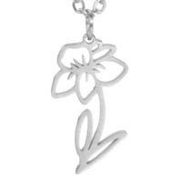 Simple 18k Real Gold Plating Non-fading Ten Birthday Month Flower 304 Material Diy Stainless Steel Pendant sku image 3