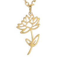 Simple 18k Real Gold Plating Non-fading Ten Birthday Month Flower 304 Material Diy Stainless Steel Pendant sku image 19