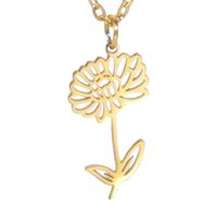 Simple 18k Real Gold Plating Non-fading Ten Birthday Month Flower 304 Material Diy Stainless Steel Pendant sku image 23