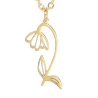 Simple 18k Real Gold Plating Non-fading Ten Birthday Month Flower 304 Material Diy Stainless Steel Pendant sku image 13