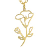 Simple 18k Real Gold Plating Non-fading Ten Birthday Month Flower 304 Material Diy Stainless Steel Pendant sku image 21