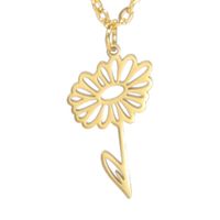 Simple 18k Real Gold Plating Non-fading Ten Birthday Month Flower 304 Material Diy Stainless Steel Pendant sku image 16