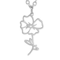 Simple 18k Real Gold Plating Non-fading Ten Birthday Month Flower 304 Material Diy Stainless Steel Pendant sku image 8