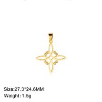 One Piece Dropshipping Titanium Steel Cut 18k Real Gold Plating Non-fading Witch Knot Hollow Shape Stainless Steel Pendant sku image 2
