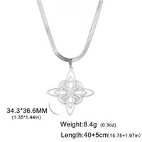 Vintage Style Witch Knot Solid Color Stainless Steel Plating Hollow Out Pendant Necklace sku image 1