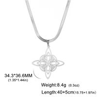 Vintage Style Witch Knot Solid Color Stainless Steel Plating Hollow Out Pendant Necklace main image 2