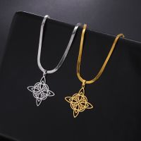 Vintage Style Witch Knot Solid Color Stainless Steel Plating Hollow Out Pendant Necklace main image 1