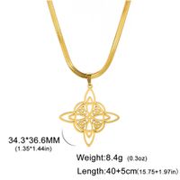 Vintage Style Witch Knot Solid Color Stainless Steel Plating Hollow Out Pendant Necklace sku image 2