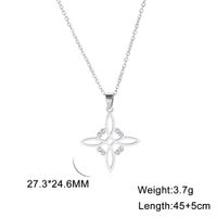 Cross-border Hot Selling Hot Sale Real Gold Electroplated Square Celtic Knot Hollow Witch Knot 304 Material Stainless Steel Necklace sku image 1