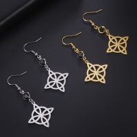 1 Pair Vintage Style Witch Knot Solid Color Plating Hollow Out Stainless Steel Drop Earrings main image 1