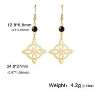 1 Pair Vintage Style Witch Knot Solid Color Plating Hollow Out Stainless Steel Drop Earrings main image 3