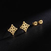1 Pair Vintage Style Witch Knot Solid Color Plating Stainless Steel Ear Studs main image 5
