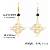1 Pair Vintage Style Witch Knot Color Block Plating Hollow Out Stainless Steel Drop Earrings main image 3