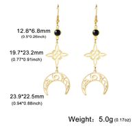 1 Pair Vintage Style Witch Knot Moon Solid Color Plating Hollow Out Stainless Steel Ear Hook main image 2