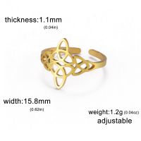 Hot Selling Product Titanium Steel Cut Hollow Single Layer Witch Knot Ring 304 Material Stainless Steel Open Adjustable Ring main image 2