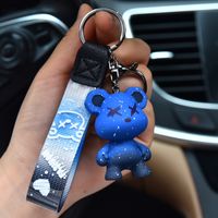 Cute Gradient Color Dragon Bear Resin Unisex Keychain main image 4