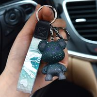 Cute Gradient Color Dragon Bear Resin Unisex Keychain sku image 3
