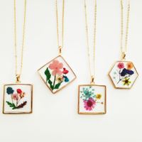 Vintage Style Cross Leaves Flower Alloy Epoxy Women's Necklace main image 3