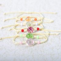 Vintage Style Pastoral Flower Ccb Beads Dried Flower Glass Knitting Women's Bracelets main image 4
