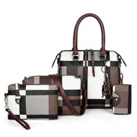 Frau Mittel Alle Jahreszeiten Pu-leder Einfarbig Vintage-stil Quadrat Reißverschluss Taschen-sets main image 5