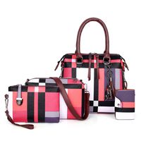 Frau Mittel Alle Jahreszeiten Pu-leder Einfarbig Vintage-stil Quadrat Reißverschluss Taschen-sets sku image 1