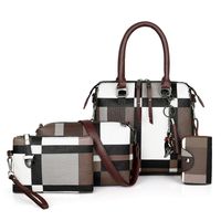 Women's Medium All Seasons Pu Leather Solid Color Vintage Style Square Zipper Bag Sets sku image 5
