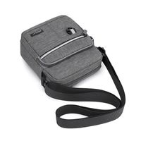 Men's Solid Color Canvas Zipper Shoulder Bag Crossbody Bag main image 1